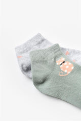 Nessiworld Nessiworld Bibaby Biorganic Cat 2'Li Yaş Patik Çorap 68427 Mint Gri