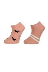 Nessiworld Nessiworld Bibaby Biorganic Striped 2-Pack Booties Socks 68429 Pink