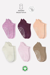 Nessiworld Bistyle 6-Piece Sneakers Non-Slip Combed Cotton Socks BS20102 Dusty Rose