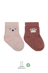 Nessiworld Bistyle Bear Combed Cotton Socks 2-Pack BS10116 Pink