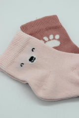 Nessiworld Bistyle Bear Combed Cotton Socks 2-Pack BS10116 Pink