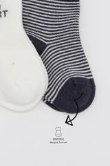 Nessiworld Bistyle Big Heart Combed Cotton Socks 2-Pack BS10117 Anthracite