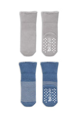 Nessiworld Bistyle Non-Slip Towel Socks with Circle 2 BS10503 Indigo Gray