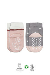 Nessiworld Nessiworld Bistyle Animal Figure Non-Slip Girls Ankle Socks 2 BS10120 Gray