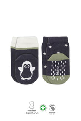 Nessiworld Bistyle Animal Figured Non-Slip Men's Ankle Socks 2-Pack BS10119 Anthracite