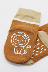 Nessiworld Bistyle Animal Figured Non-Slip Men's Ankle Socks 2-Pack BS10119 Mustard