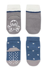Nessiworld Bistyle Animal Figured Non-Slip Men's Ankle Socks 2-Pack BS10119 Indigo