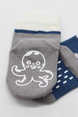 Nessiworld Bistyle Animal Figured Non-Slip Men's Ankle Socks 2-Pack BS10119 Indigo