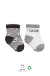 Nessiworld Bistyle Love Dog Penye Soket Çorap 2'Li BS10118 Gri