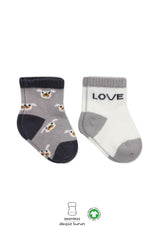 Nessiworld Bistyle Love Dog Penye Soket Çorap 2'Li BS10118 Gri