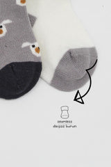 Nessiworld Bistyle Love Dog Penye Soket Çorap 2'Li BS10118 Gri