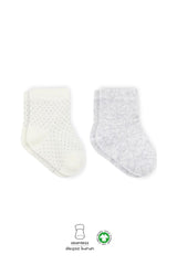 Nessiworld Bistyle Puan Derby Combed Cotton Socks 2-Pack BS10103 Gray Ecru