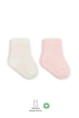 Nessiworld Bistyle Puan Derby Combed Cotton Socks 2-Pack BS10103 Pink Ecru