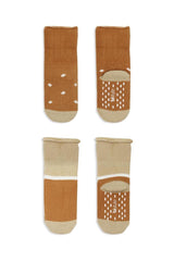 Nessiworld Bistyle Dotted Non-Slip Towel Socks 2-Piece BS10502 Mustard