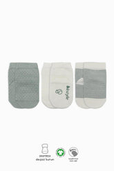 Nessiworld Bistyle Dotted Non-Slip Combed Cotton Ankle Socks 3-Piece BS10108 Nil