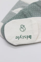 Nessiworld Bistyle Dotted Non-Slip Combed Cotton Ankle Socks 3-Piece BS10108 Nil