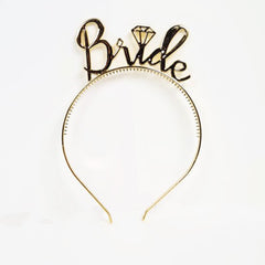 NessiWorld BrideYazılıTaçveBrideToBeYazılıGözlükSetiAltınRenk