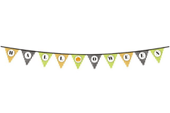 Halloween Pumpkin Themed Banner Ornament Pennant 3 Meters with Halloween Text