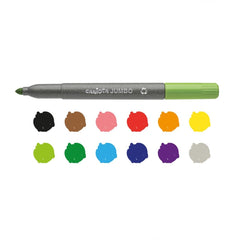 Nessiworld Carioca Eco Family Jumbo Super Washable Felt Tip Crayons 12 Pieces