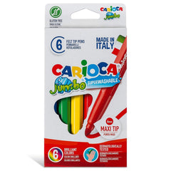 Nessiworld Carioca Jumbo Super Washable Felt Tip Crayons 6 Pieces