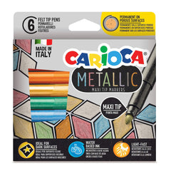 Nessiworld Carioca Metallic Jumbo Felt Tip Pen 6 Pieces