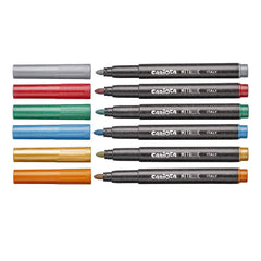 Nessiworld Carioca Metallic Jumbo Felt Tip Pen 6 Pieces