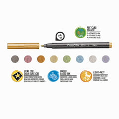 Nessiworld Carioca Metallic Felt Tip Pen 8 Pieces