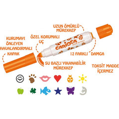 Nessiworld Carioca Stamperello Washable Felt Tip Crayons 12 Pieces