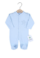 Nessiworld Starry Teddy Bear Booties Jumpsuit 4807 Blue