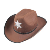 Nessiworld Kids Cowboy Hat - Wild West Cowboy Sheriff Hat Brown Color