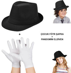 Ensemble de spectacle pour enfants Nessiworld – Chapeau et gants en feutre