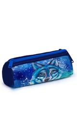 Nessiworld Coral High Kids Lacivert Mavi Kurt Desenli Üç Bölmeli Kalem Çantası 22043