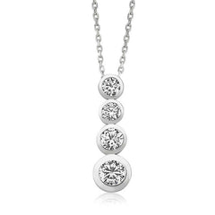 Silver 4 Stone Women's Necklace