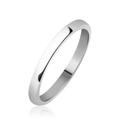 2 mm Flat Domed Silver Wedding Ring