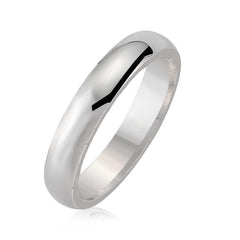 4 mm Flat Domed Silver Wedding Ring
