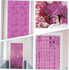 NessiWorld Extra Metalized Rose Gold Color Disco Rectangle Cut Door Curtain Decoration 1x2 Meters
