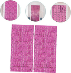 NessiWorld Extra Metalized Rose Gold Color Disco Rectangle Cut Door Curtain Decoration 1x2 Meters