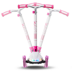 Trottinette blanche éclairée Evo à 3 roues Colour Burst