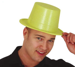 Nessiworld Fluorescent Yellow Color Glitter Long Felt Bowler Hat 12 cm