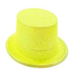 Nessiworld Fluorescent Yellow Color Glitter Long Felt Bowler Hat 12 cm