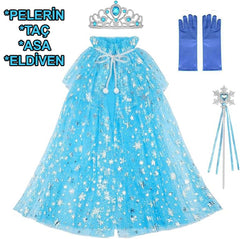 Nessiworld Frozen Elsa Cape Crown Wand and Gloves Set 80 cm