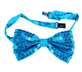 Nœud papillon à paillettes bleu clair turquoise Nessiworld Night Glow 7 x 2 cm