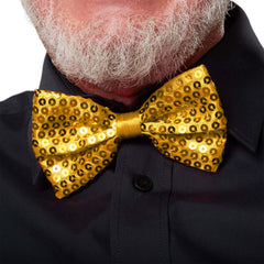 Nœud papillon à paillettes dorées Nessiworld Night Glow 7 x 2 cm