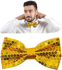 Nœud papillon à paillettes dorées Nessiworld Night Glow 7 x 2 cm