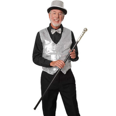 Nœud papillon à paillettes argentées Nessiworld Night Glow 7x2 cm