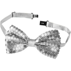 Nœud papillon à paillettes argentées Nessiworld Night Glow 7x2 cm