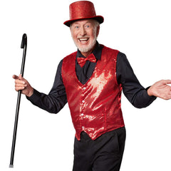 Nœud papillon à paillettes rouge Nessiworld Night Glow 7x2 cm