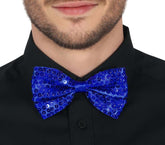 Nœud papillon à paillettes bleu nuit Nessiworld 7 x 2 cm