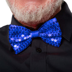 Nœud papillon à paillettes bleu nuit Nessiworld 7 x 2 cm