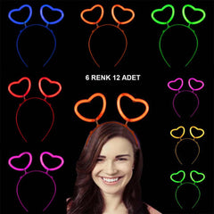 Nessiworld Glow Stick Glow in the Dark Couronne de cœur phosphorescente 12 pièces